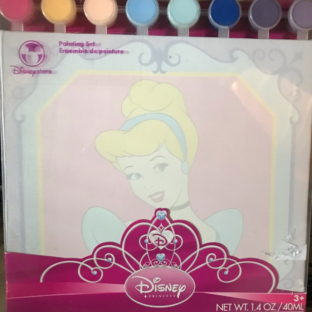 Disney Store Disney Princesses  Cinderella Pre-printed Paint Canvas Set *NEW!*